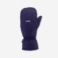 Plavo-roze dečje vodootporne rukavice za skijanje 100