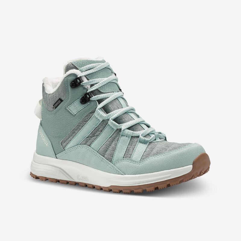 Chaussures de randonnée chaudes et imperméables femme, NH500 Mid vert