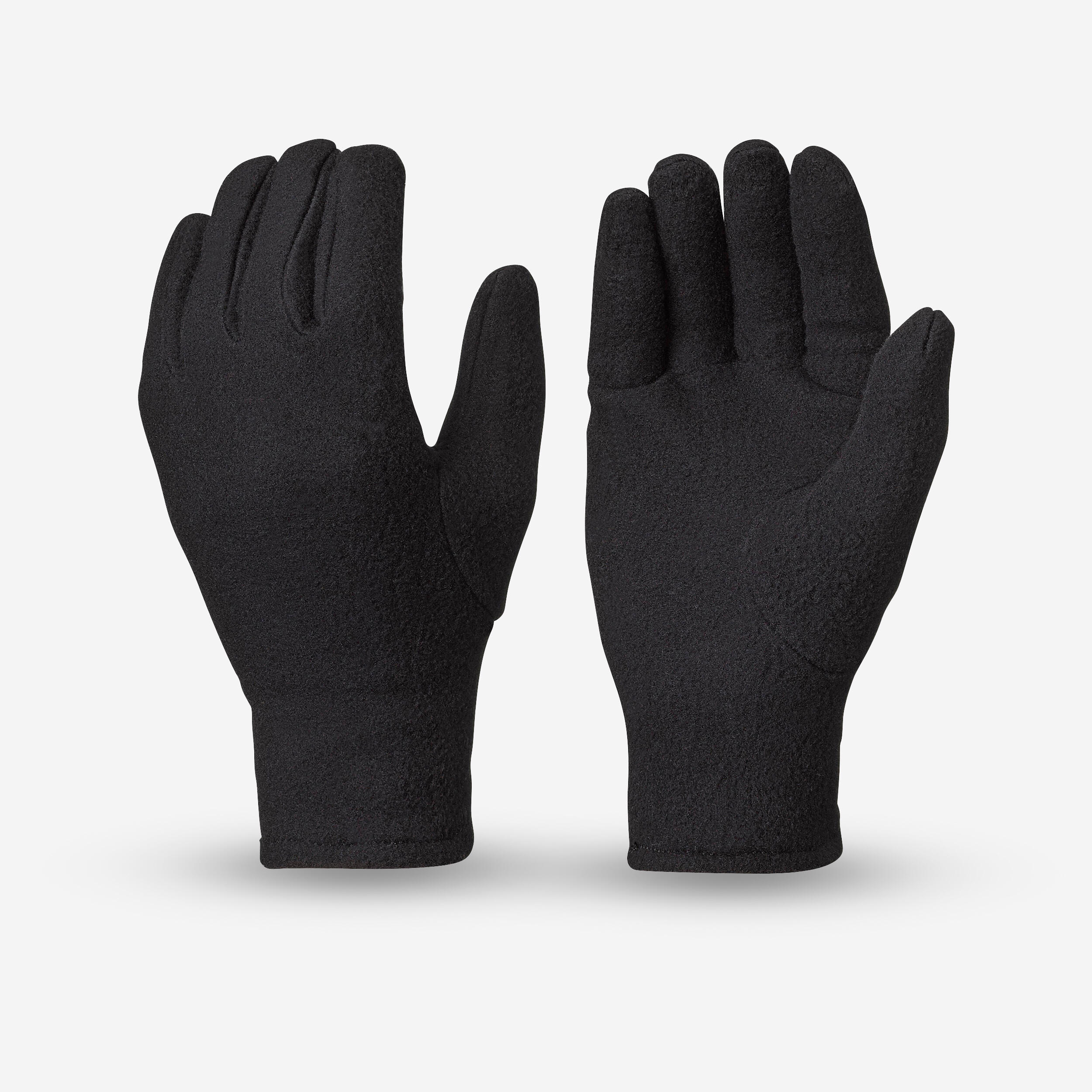 Kids’ fleece gloves, 4-14 years, HIKE100 - Black