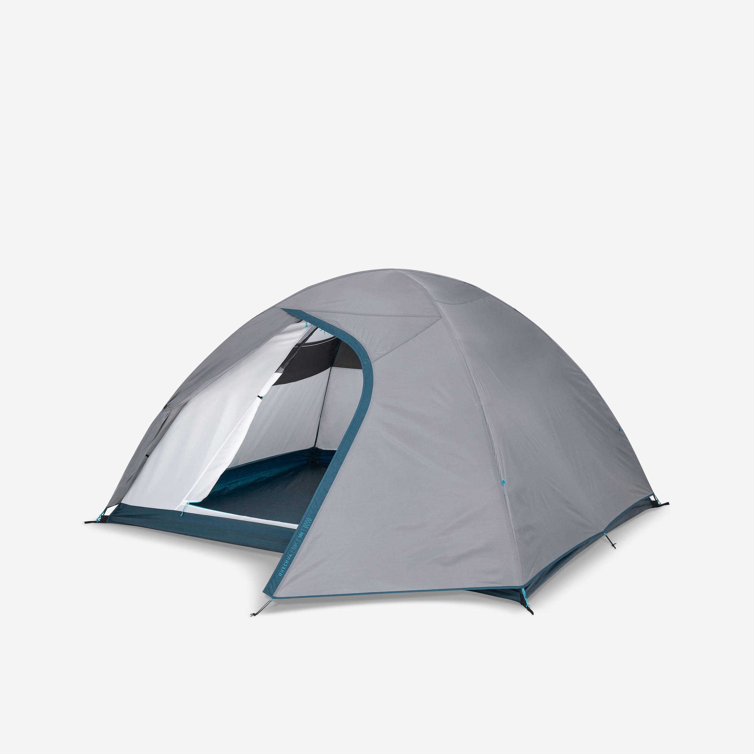 Tente HouYa-Tec 2-4 Places Grise Avec Tapis Anti-humidité - Camping Confort