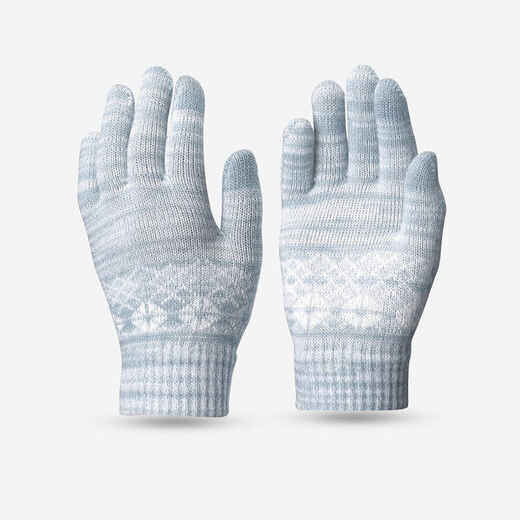 
      Handschuhe Kinder Strick touchscreenfähig Winterwandern 4-14 Jahre - SH100 blau
  