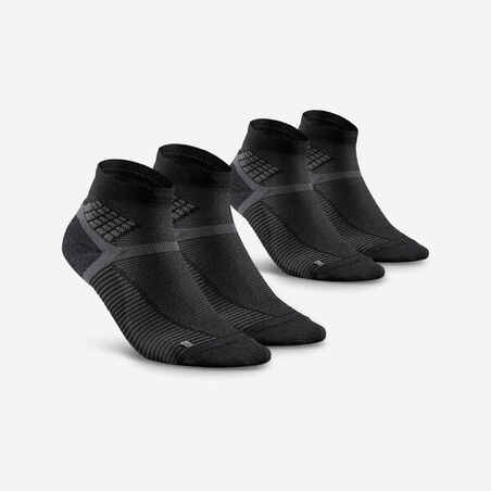 Črne srednje visoke pohodniške nogavice HIKE 500 (2 para) 