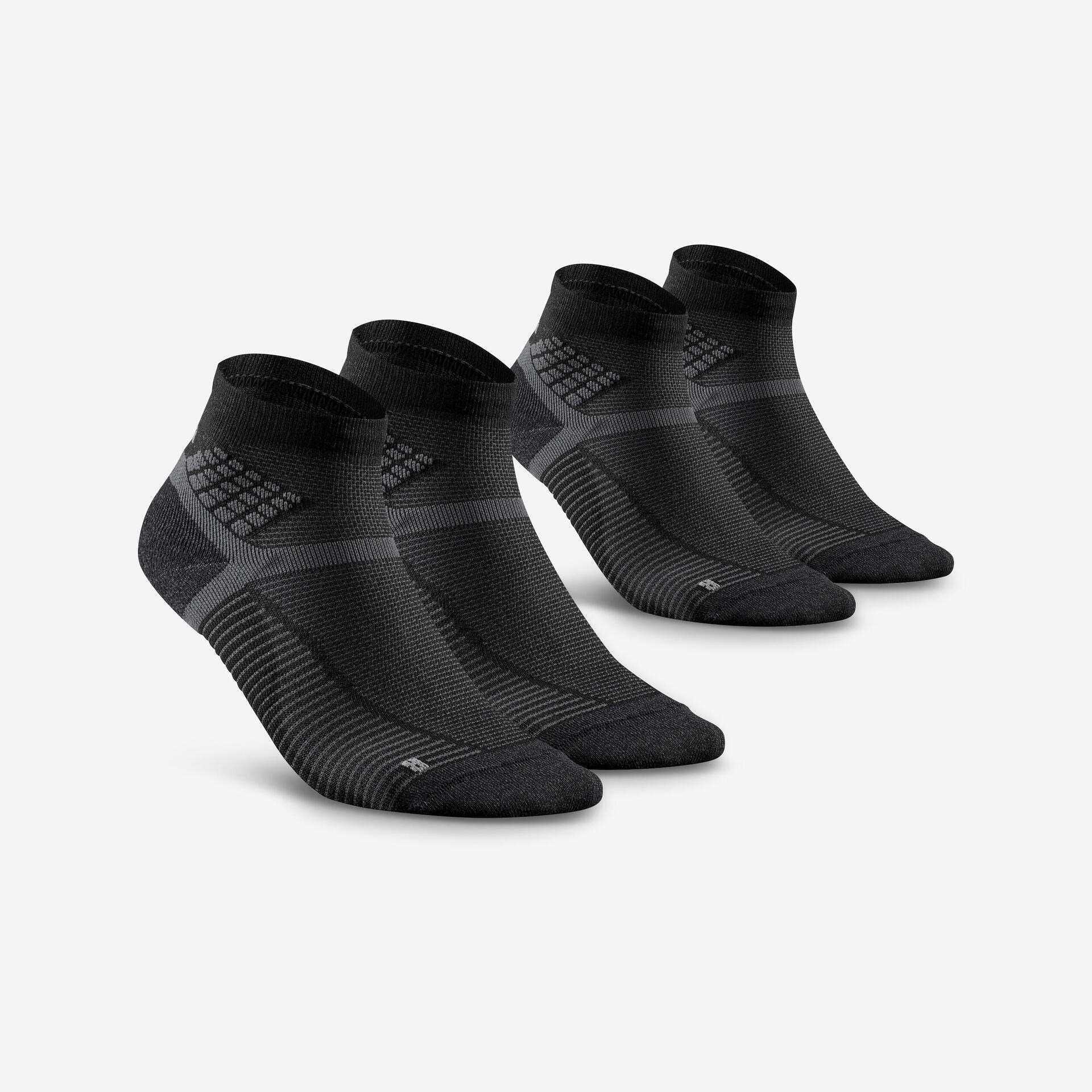 Hiking socks - Hike 500 Mid Black x2 pairs