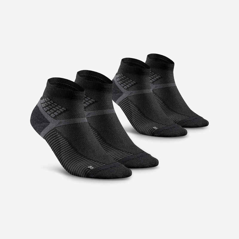 Κάλτσες πεζοπορίας - Hike 500 Mid 2 ζεύγη - Μαύρο