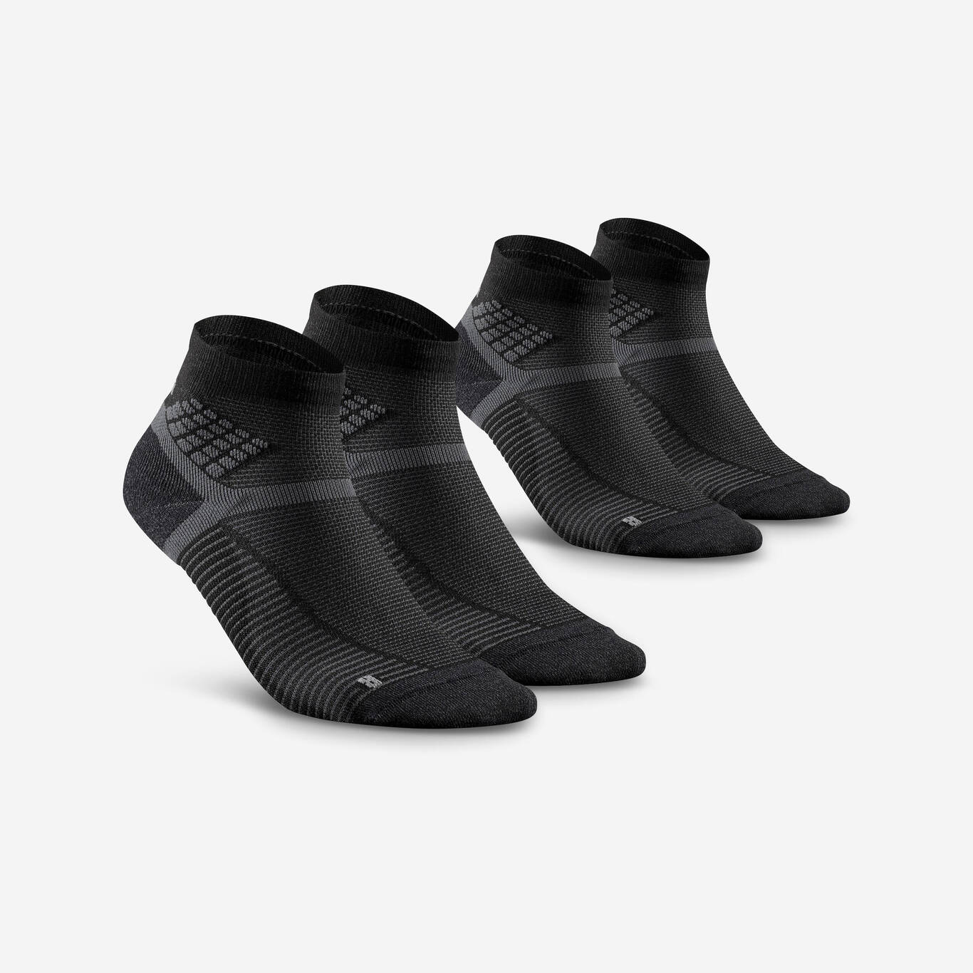 Hiking socks - Hike 500 Mid Black x2 pairs 