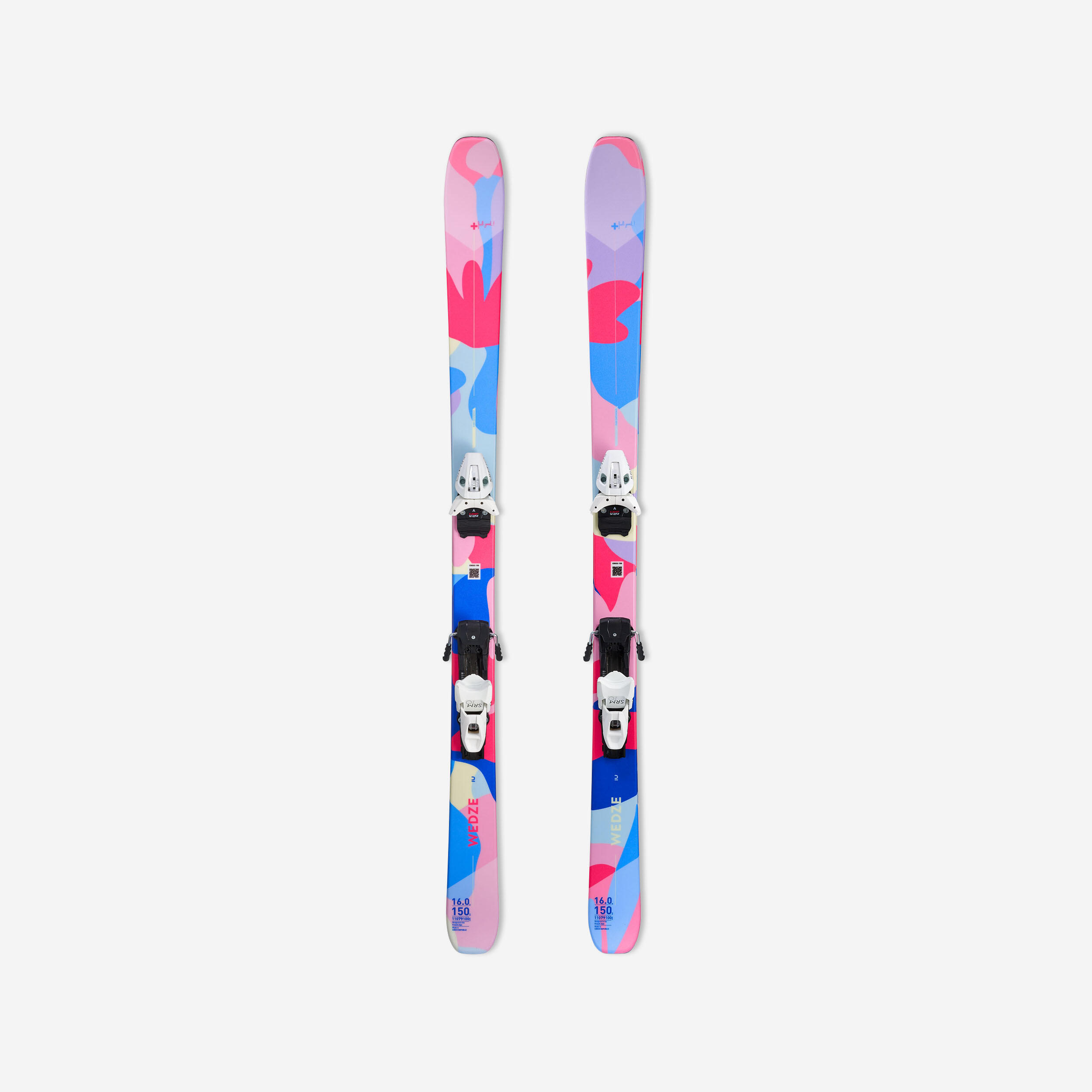 WOMEN'S DOWNHILL SKI WITH BINDINGS - CROSS 150+ FLORAL 1/12