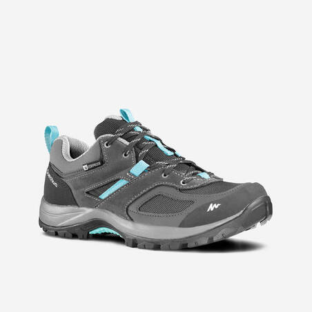 Sepatu Gunung Wanita MH100 Waterproof - Abu-abu/Biru