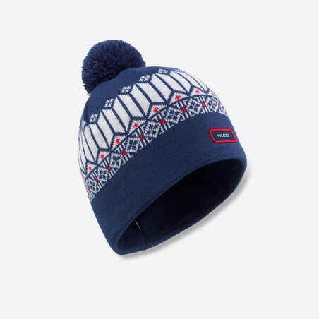 GORRO DE ESQUÍ ADULTO - JACQUARD - AZUL BLANCO 