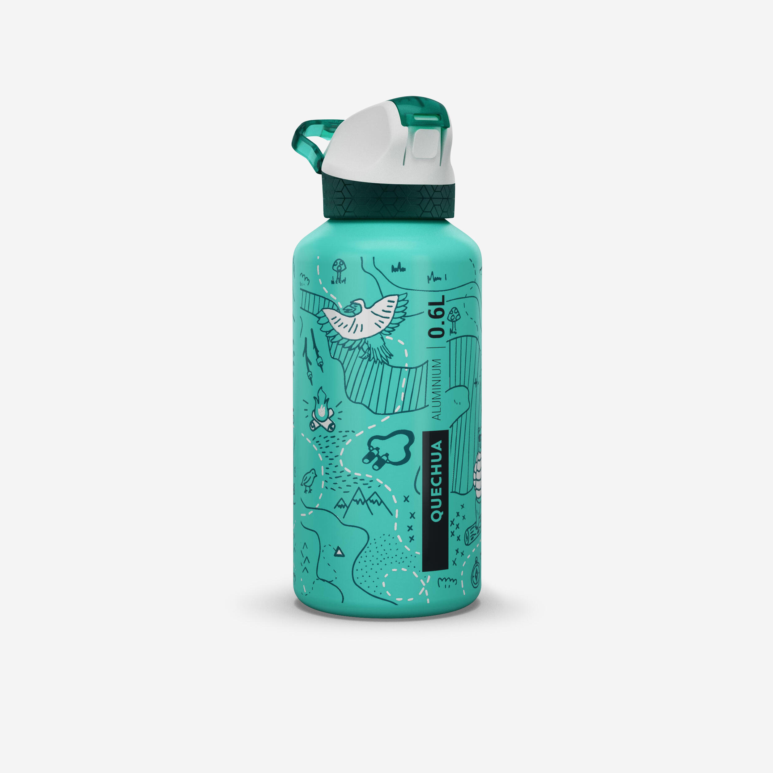 Aluminium Hiking Water Bottle 900 Instant Cap with Straw 0.6 Litre