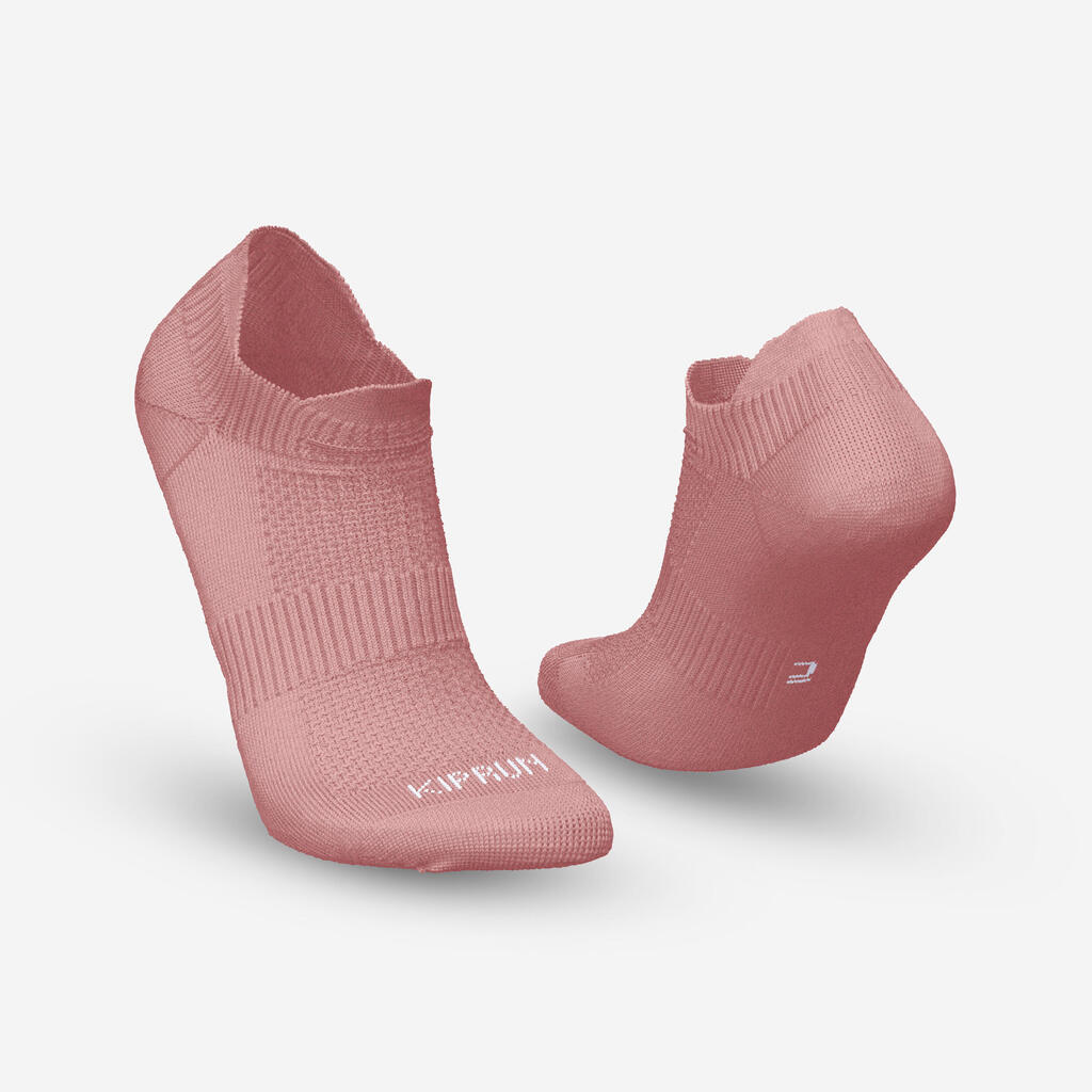 CHAUSSETTES DE RUNNING INVISIBLES RUN500 X2 ROSES