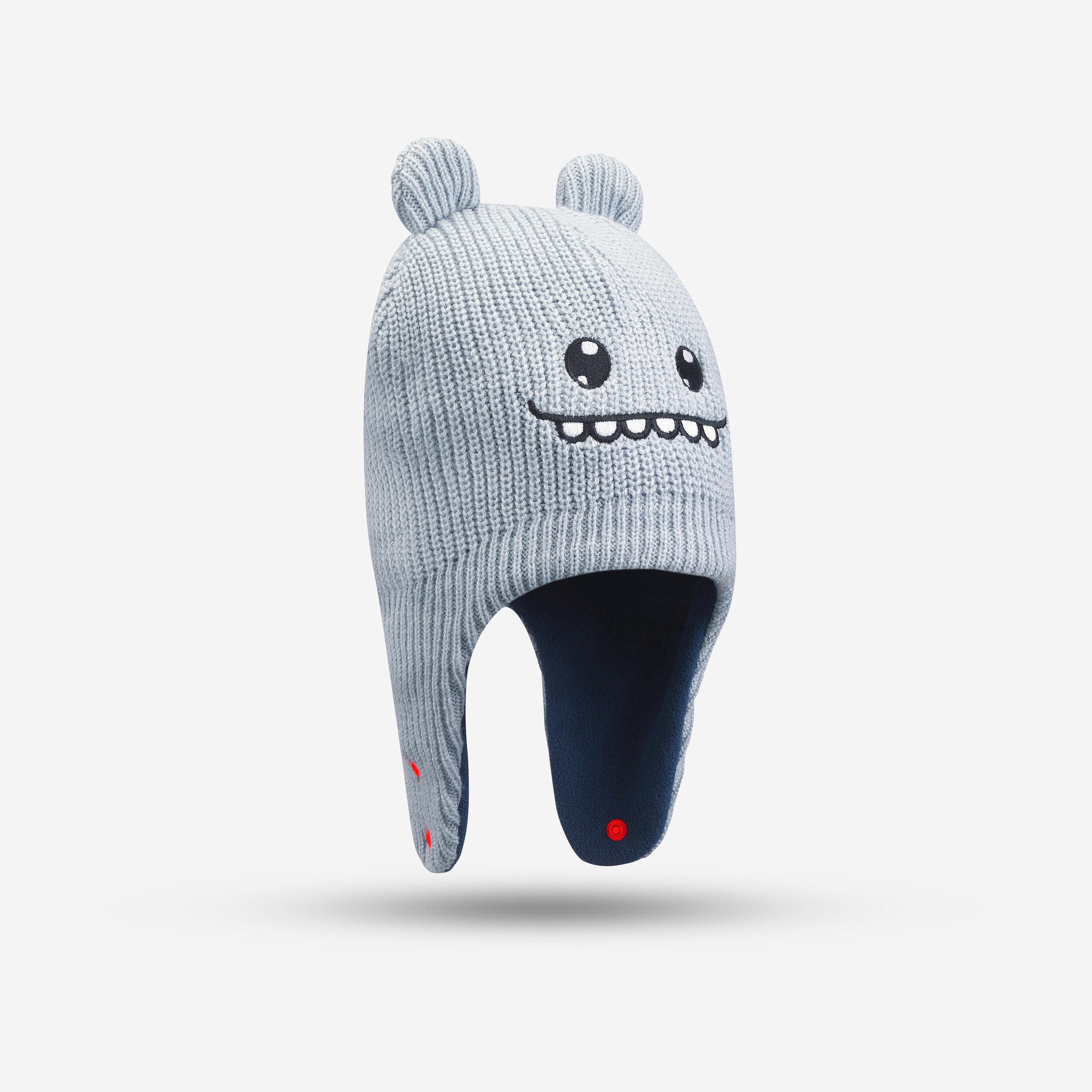 Baby Warm Ski Pom-Pom Beanie - Grey/Blue