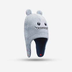 Baby Ski/Sledge Hat - WARM Grey and Blue