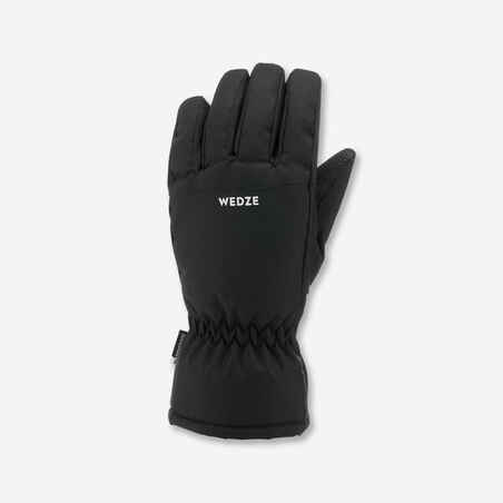 KIDS’ WARM AND WATERPROOF SKI GLOVES - 100 BLACK