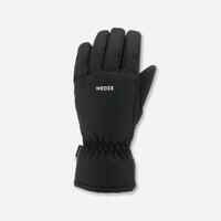 KIDS’ WARM AND WATERPROOF SKI GLOVES - 100 BLACK