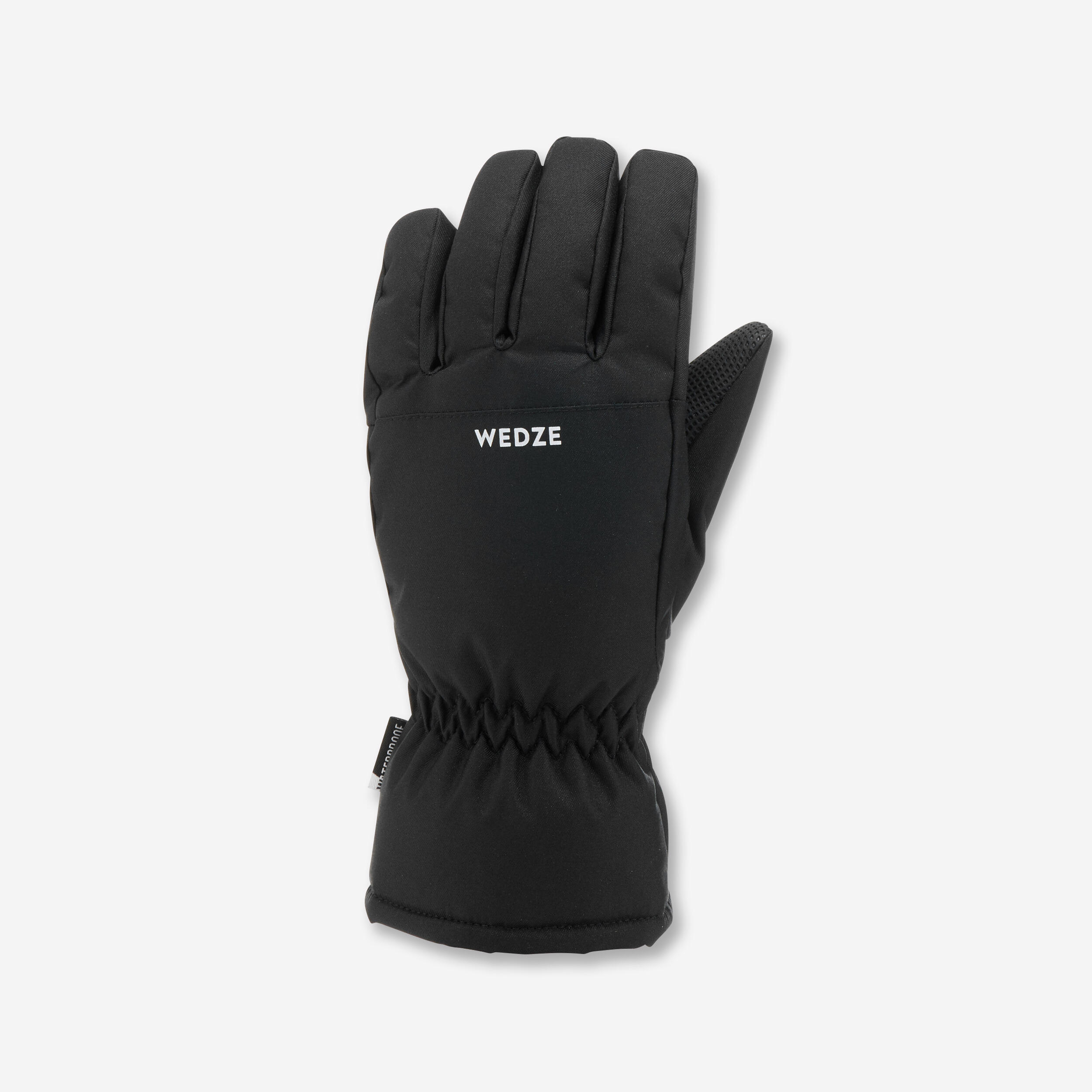 KIDS’ WARM AND WATERPROOF SKI GLOVES - 100 BLACK 1/5