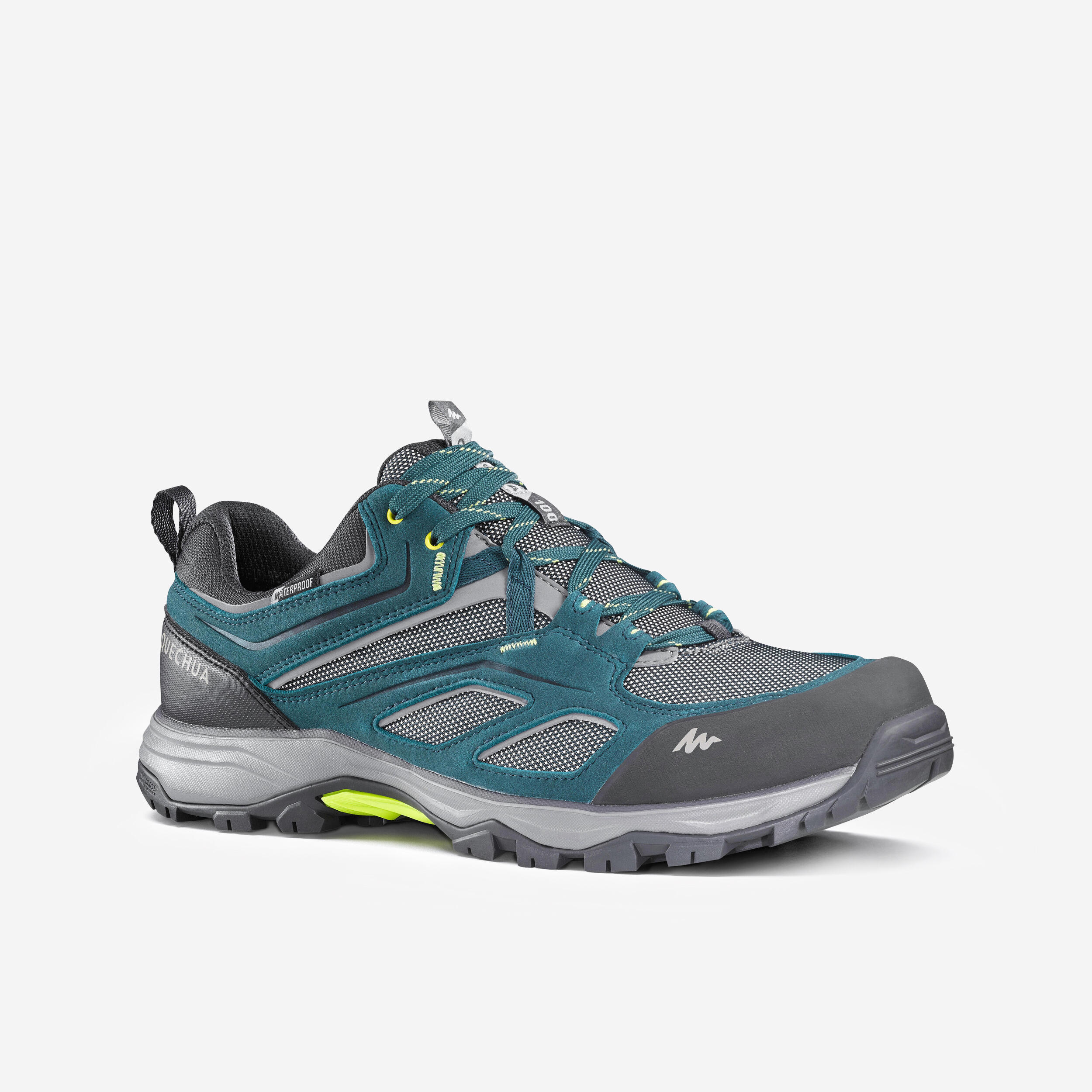 Chaussures de randonnee montagne impermeables homme MH100 gris