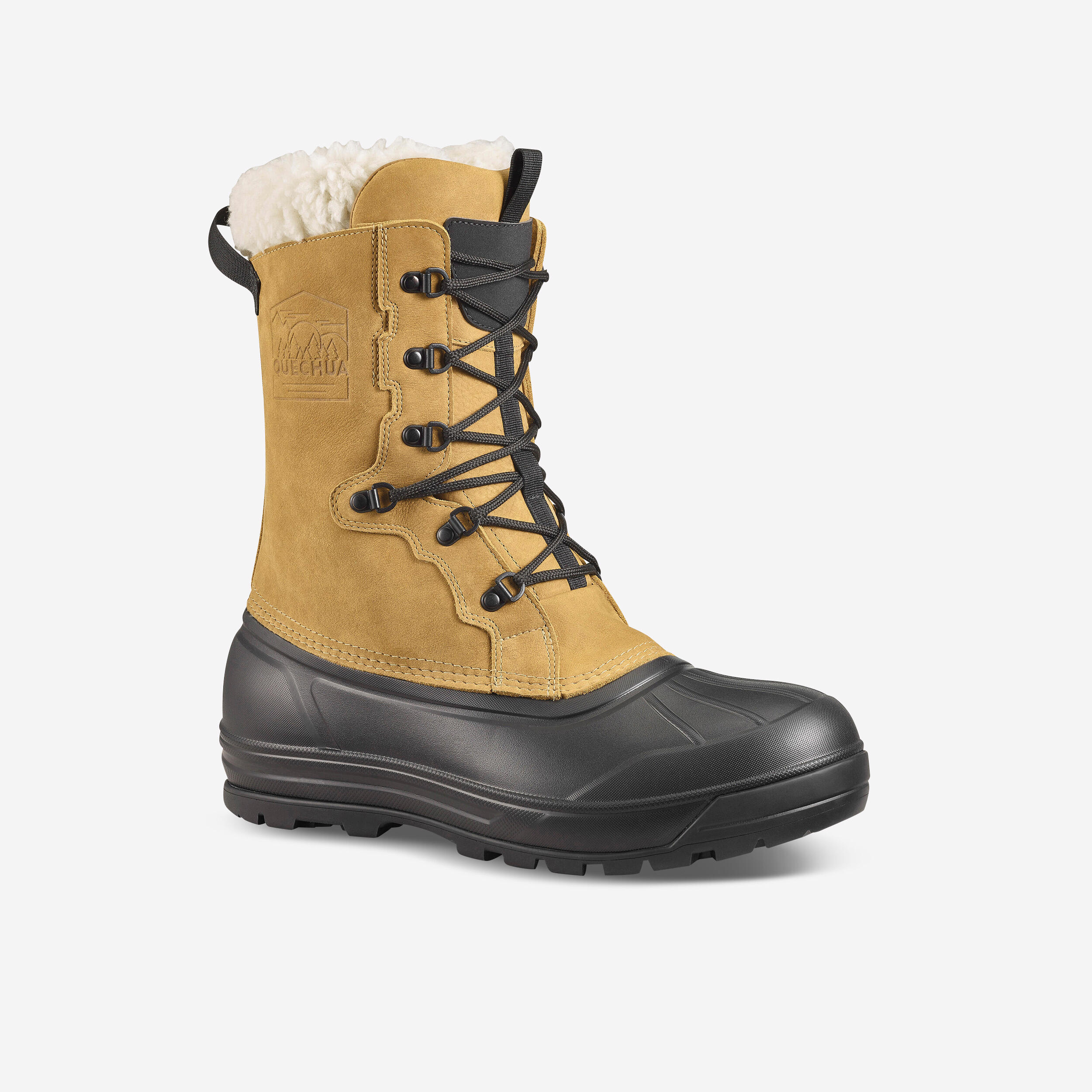 bottes de neige cuir chaudes imperméables de randonnée - sh900 lacet - homme - quechua