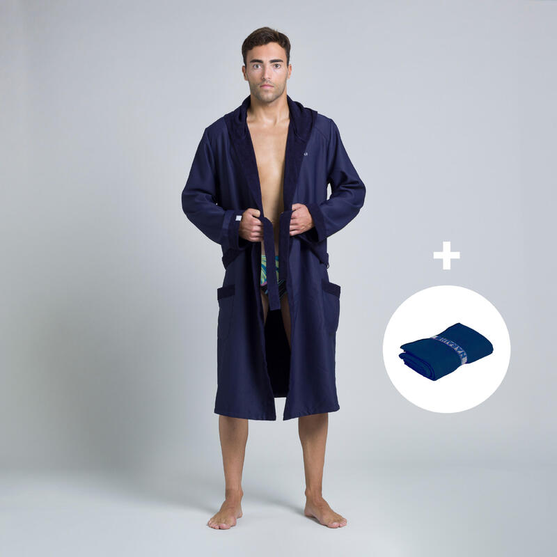 Zestaw szlafrok męski + ręcznik basenowy Nabaiji Compact