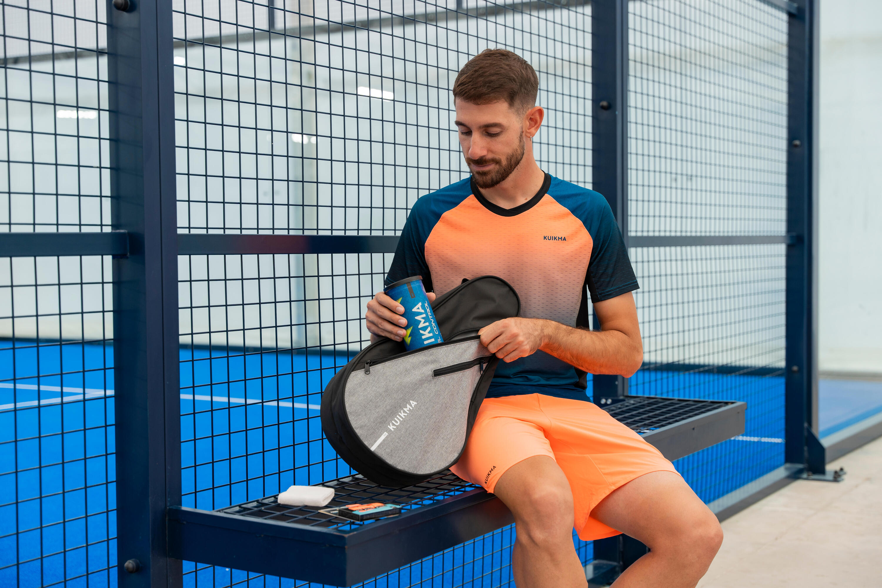 Padel Rucksack 14 L - Kuikma PBP Open grau meliert 7/9