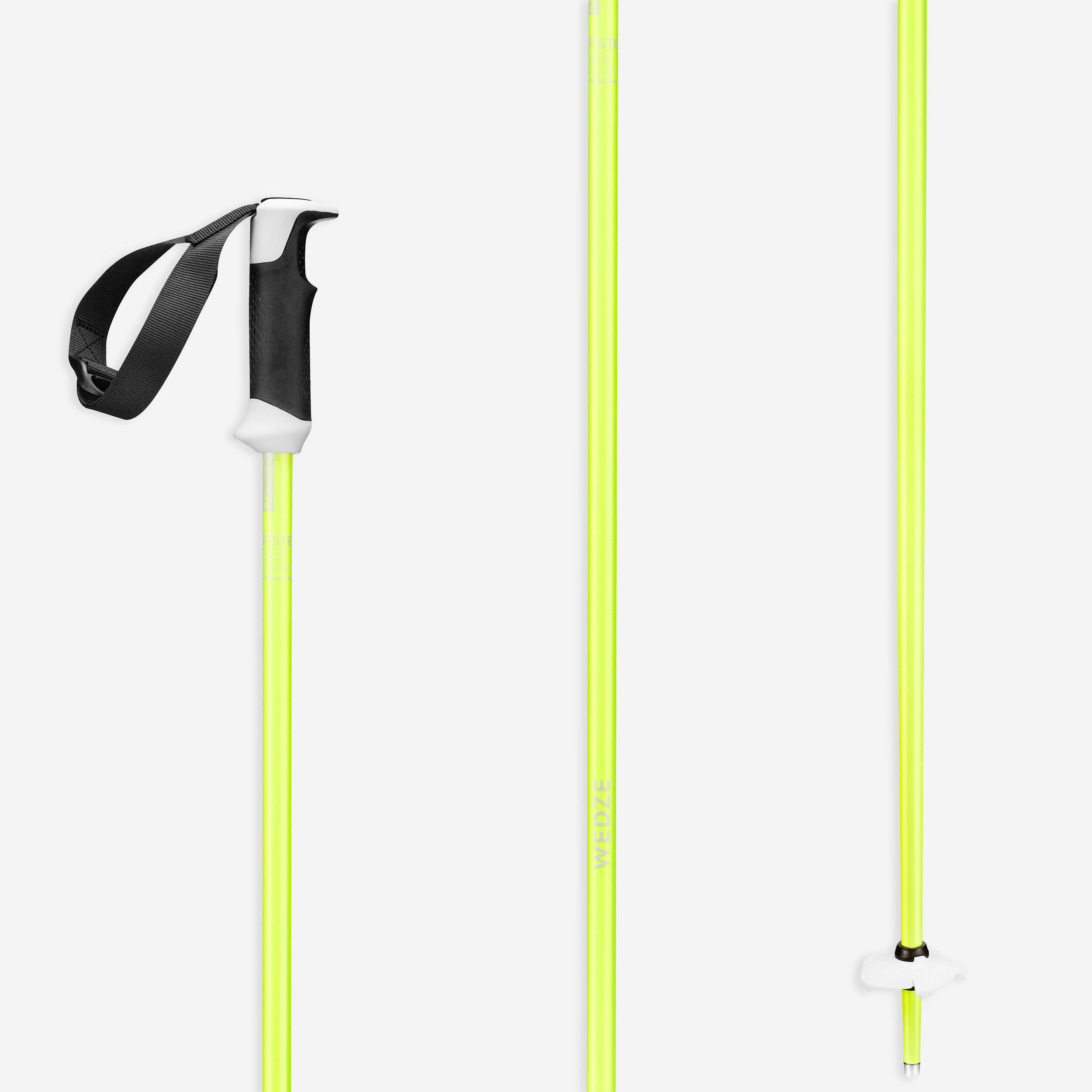 WEDZE DOWNHILL SKI POLES  - BOOST 500 SAFETY - NEON YELLOW