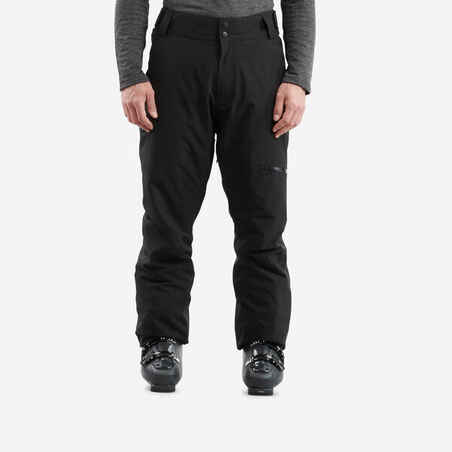 Pantalón cálido de esquí regular negro hombre 500