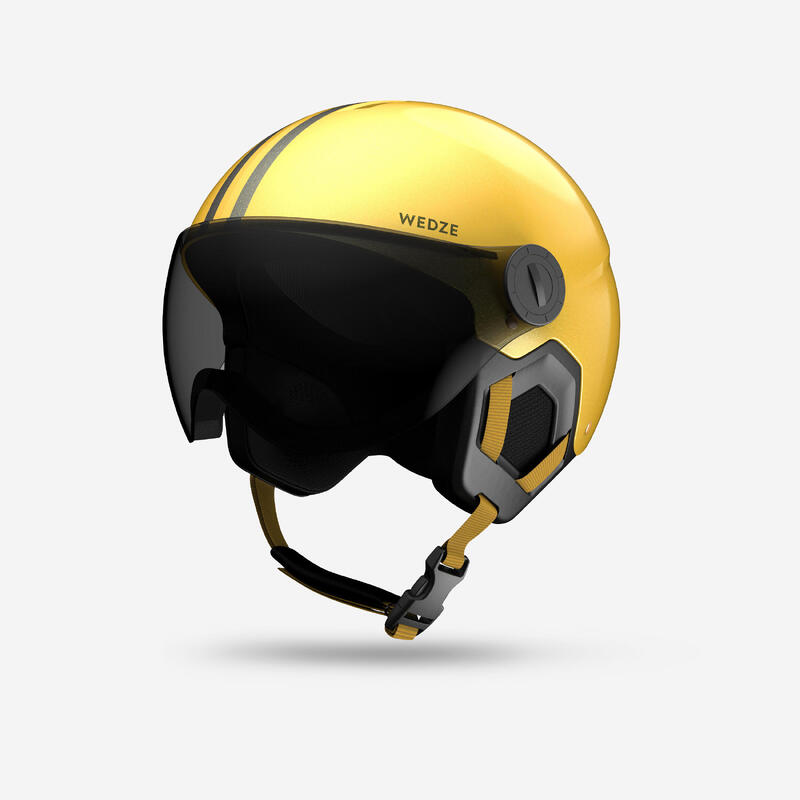 CASQUE DE SKI À VISIÈRE ENFANT H-KID 550 JAUNE RAYURES