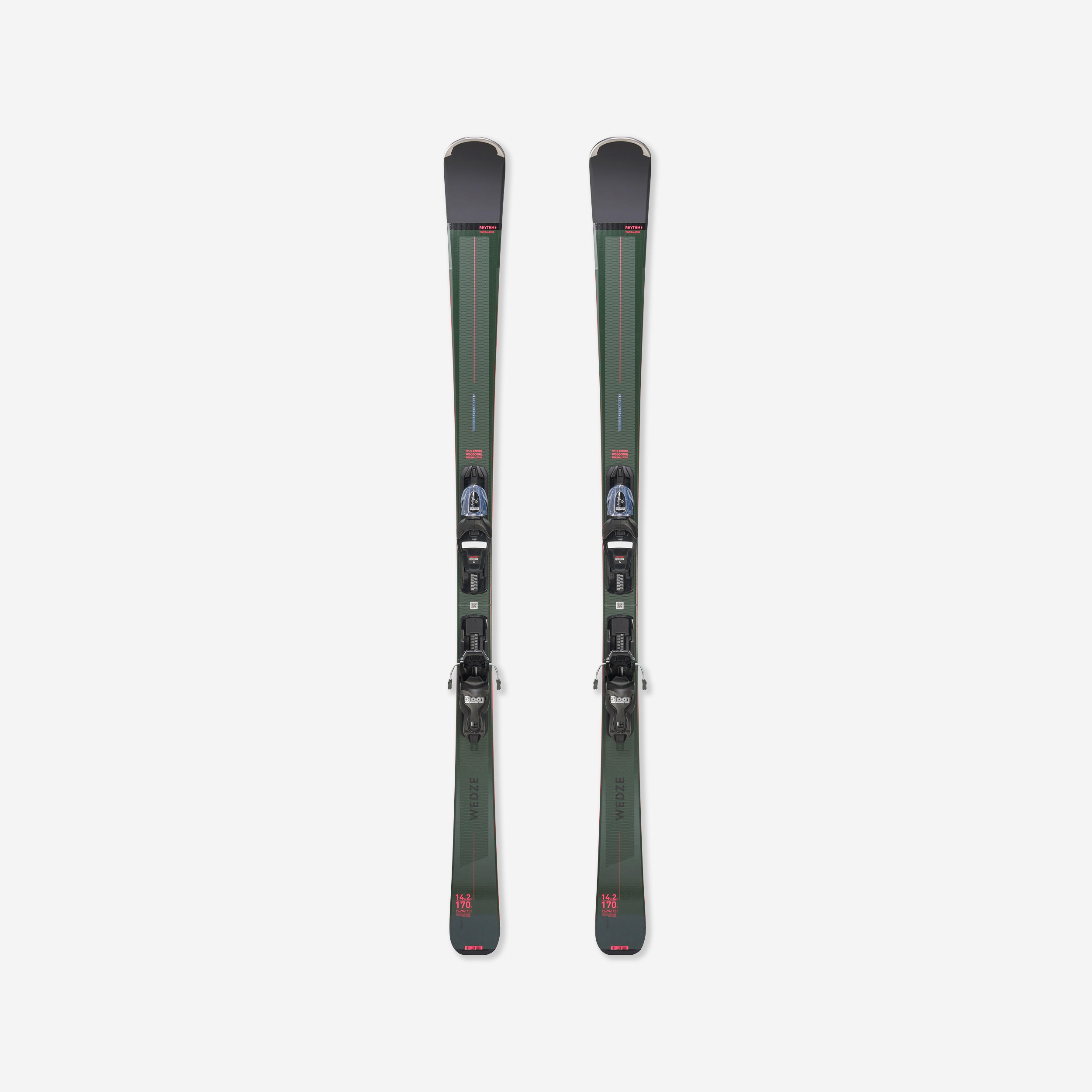 Ski alpin homme avec fixations - boost 580 - kaki rose - Ski et snowboard - WEDZE- Clubs - Entreprises - Collectivités - Associations