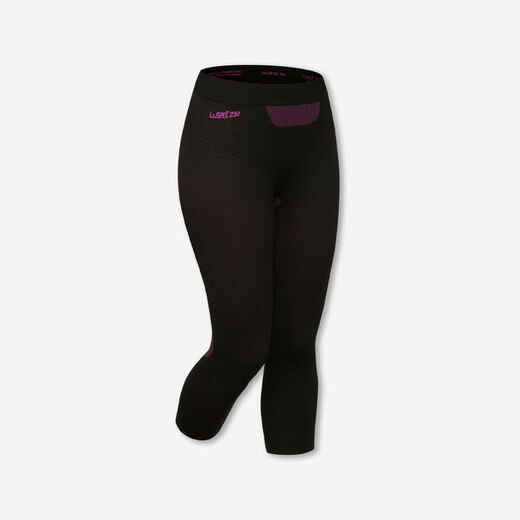 Women’s Seamless Ski Base Layer Bottom - BL 580 I-Soft - Black/Purple