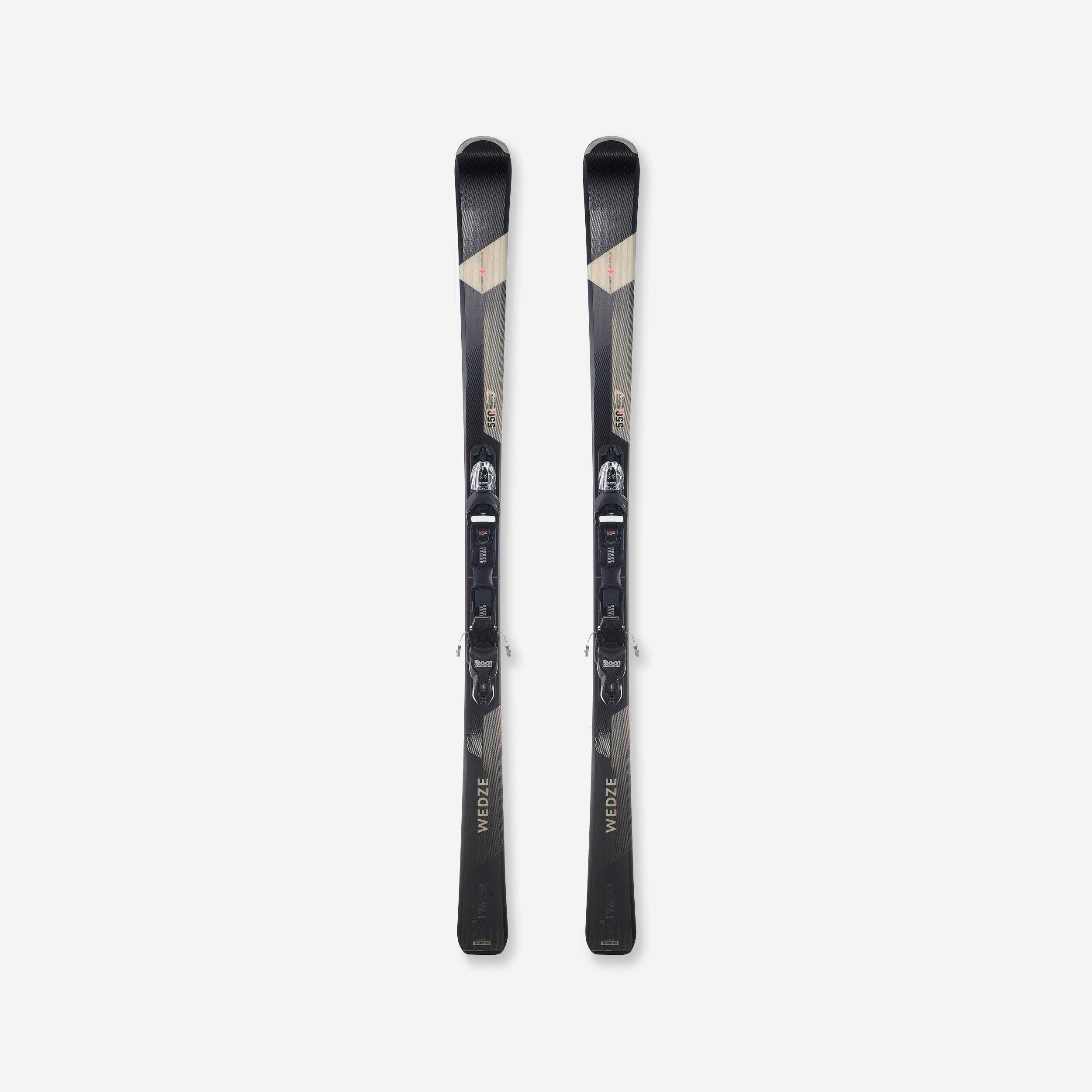 MEN’S ALPINE SKI WITH BINDING - CROSS 550+ BLACK -  1