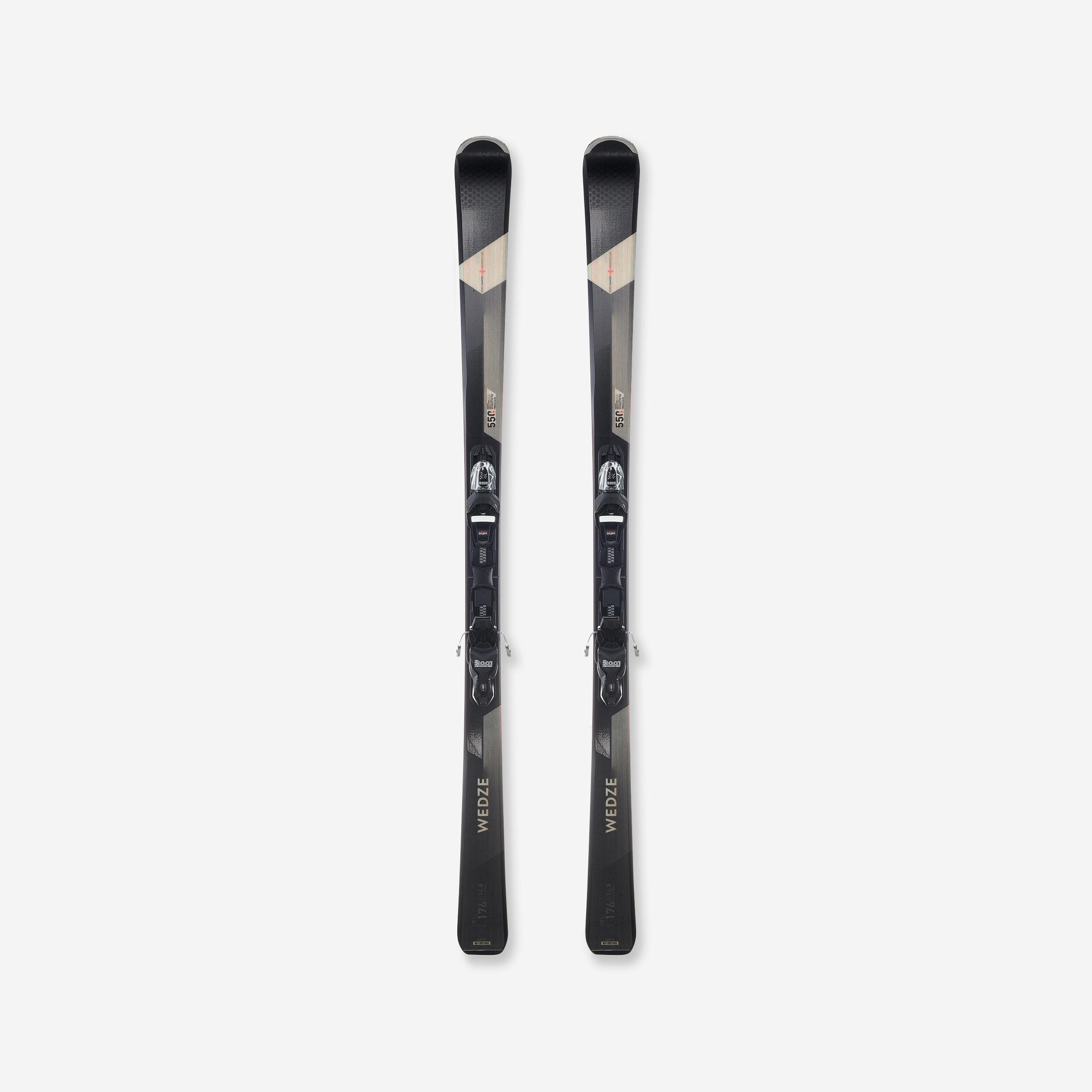 Downhill Skis with Bindings – Cross 550+ Black - WEDZE
