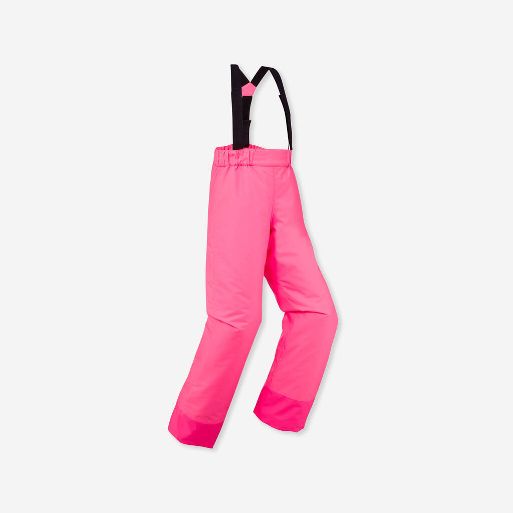 Bērnu slēpošanas siltas un ūdensnecaurlaidīgas bikses “100”, neona rozā