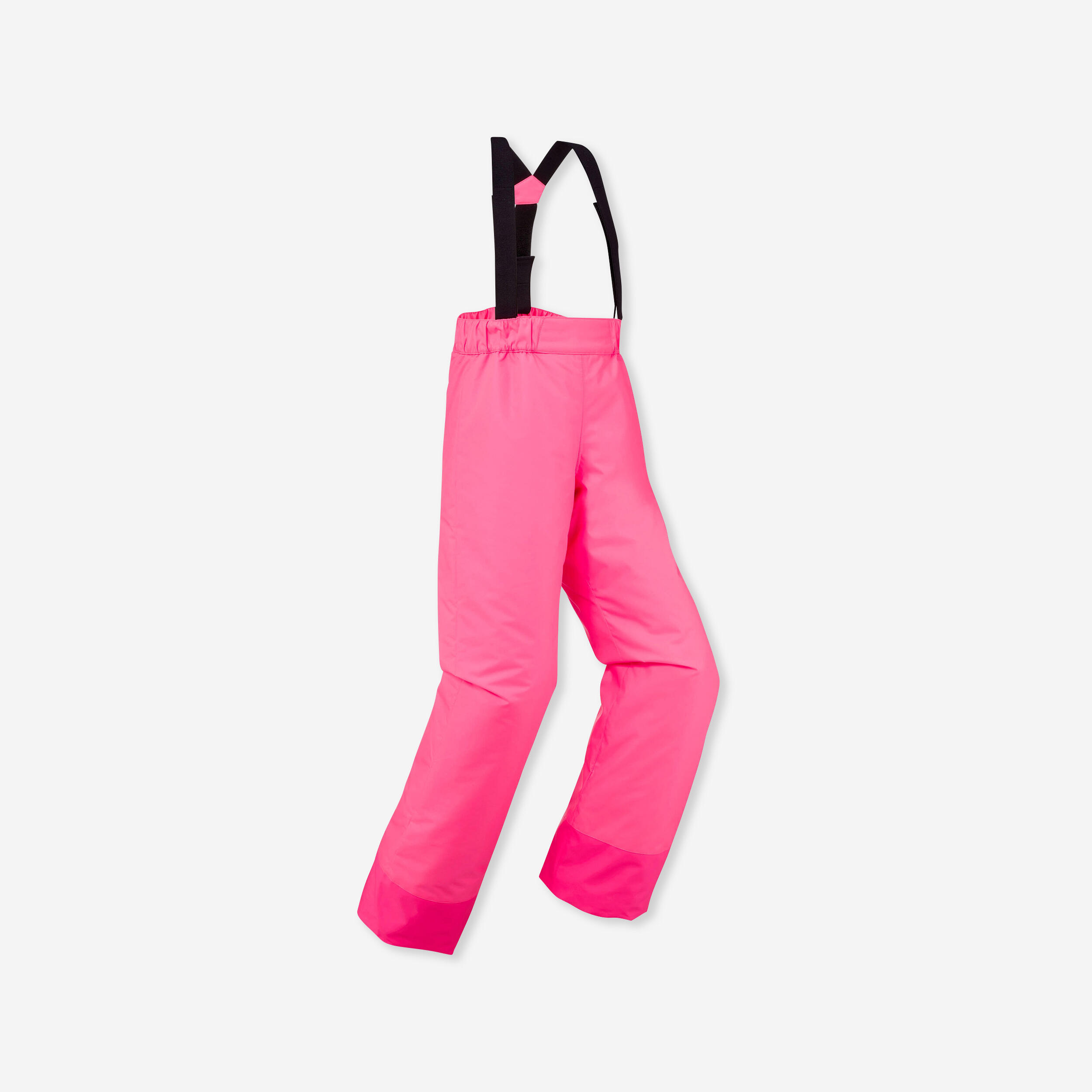 KIDS' WARM AND WATERPROOF SKI TROUSERS - 100 NEON PINK