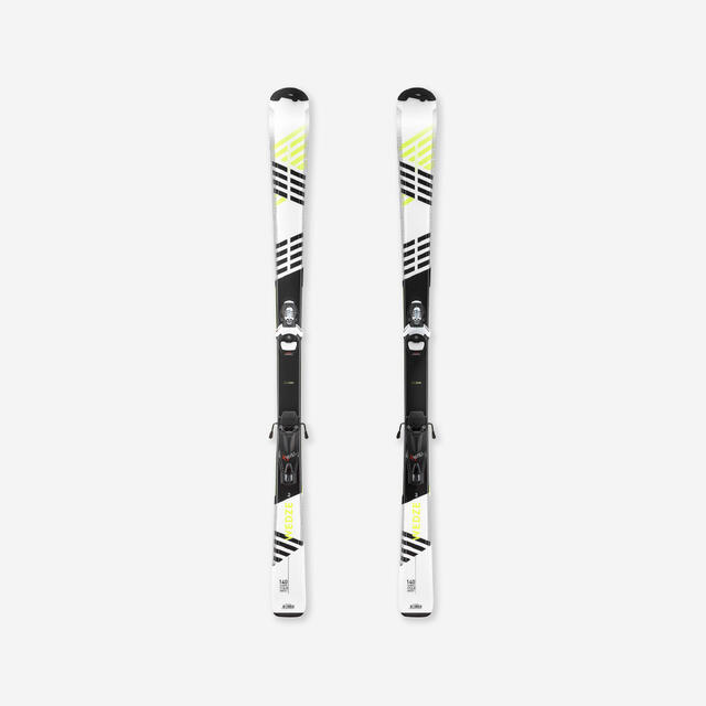 SKIS DE PISTA CRIANÇA COM FIXAÇÃO BOOST 500 - BRANCO AMARELO