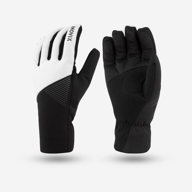 GANTS DE SKI DE FOND CHAUDS FEMME - XC 100 NOIR BLANC