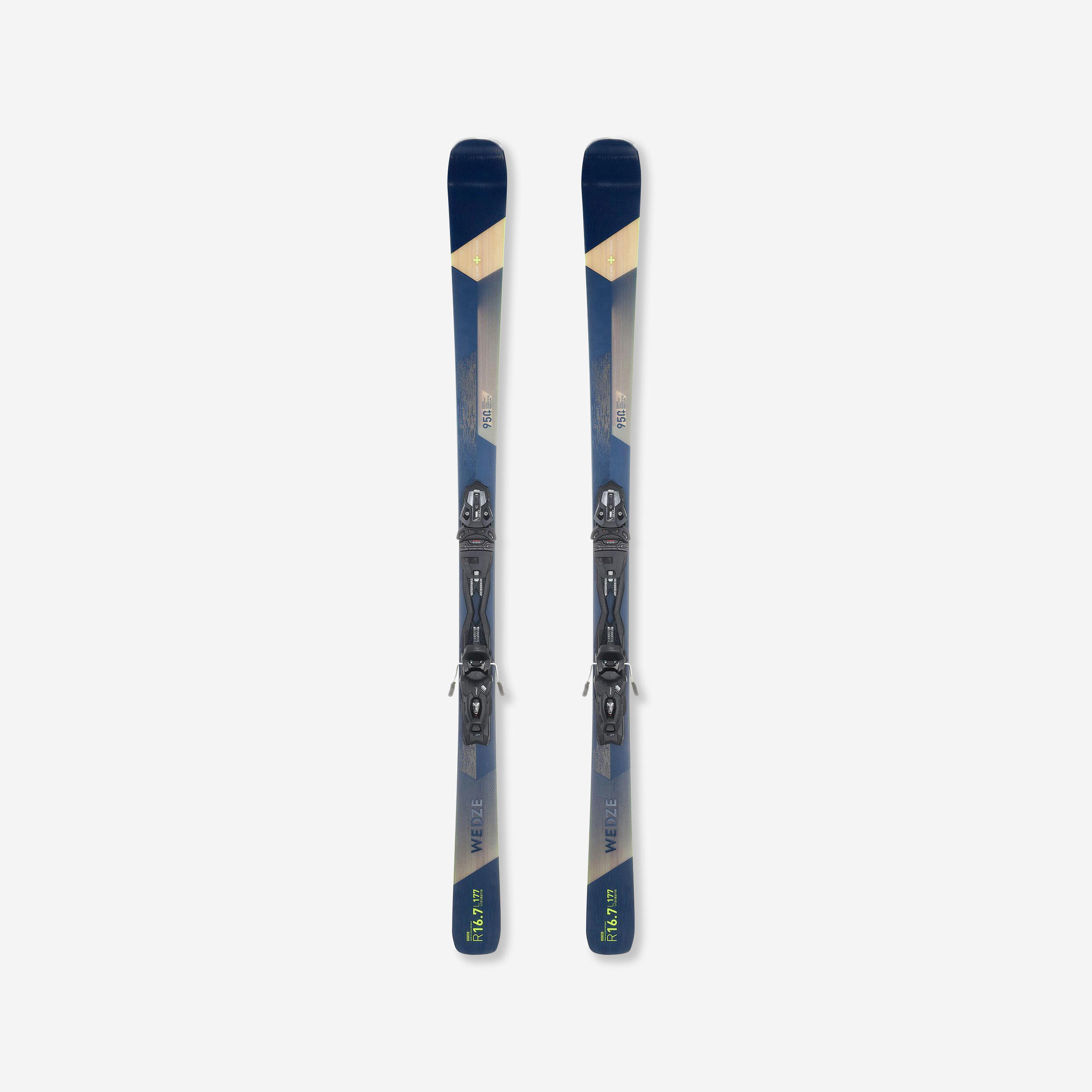 WEDZE MEN’S ALPINE SKI WITH BINDING - CROSS 950+ - BLUE