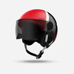 CHILDREN'S H-KID 550 SKI HELMET WITH VISOR Red and black