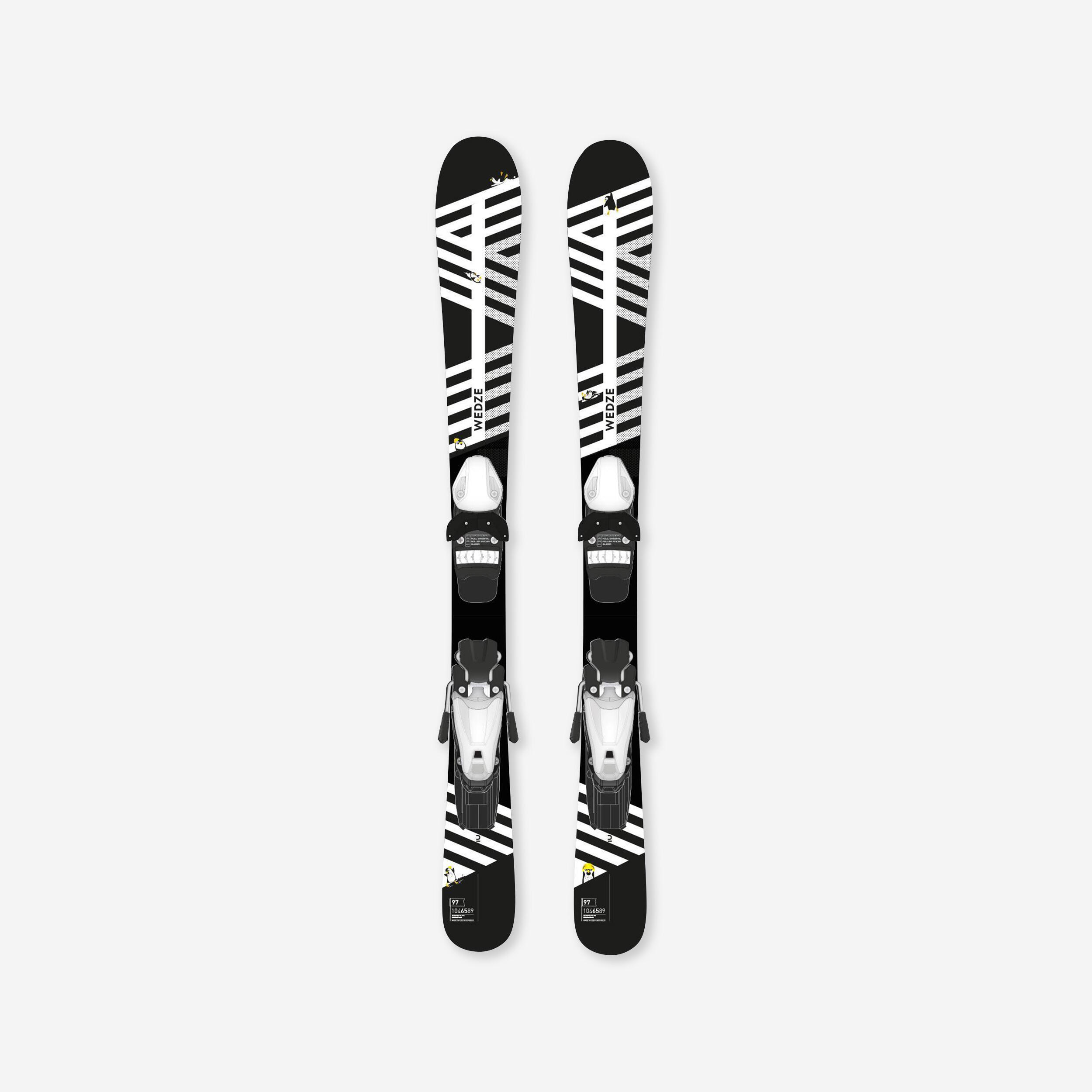 Wedze Kids’ Downhill Ski With Binding - Boost 500 Kid Player Black/white