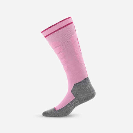 Skijaške čarape 100 dječje ružičaste