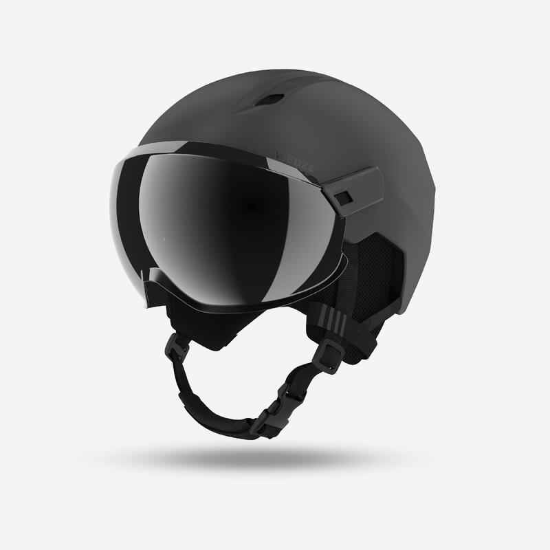 Casco con visiera sci adulto 550 grigio scuro