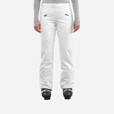 Skijaške hlače 180 tople ženske bijele 