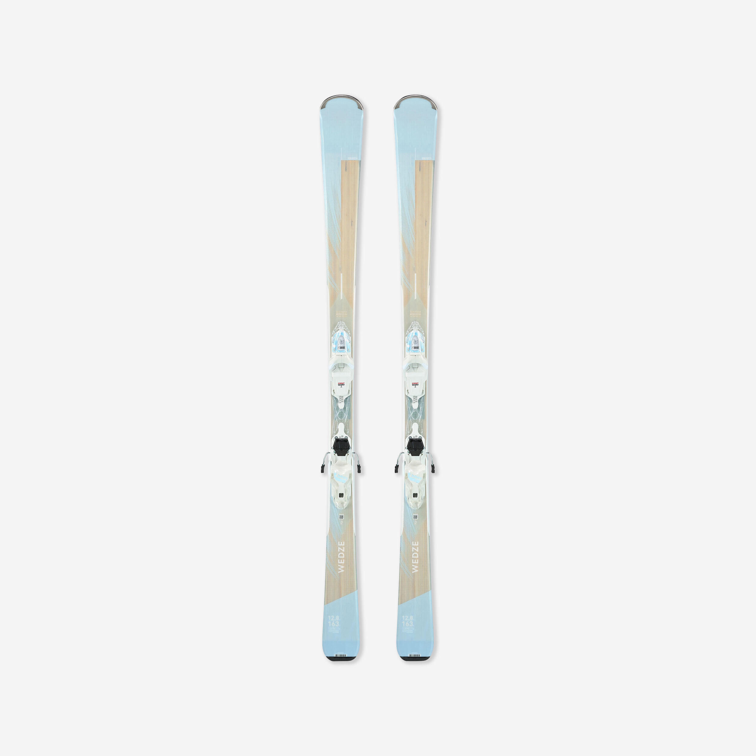 WEDZE WOMEN'S DOWNHILL SKIS WITH BINDINGS - BOOST 500 - BLUE 