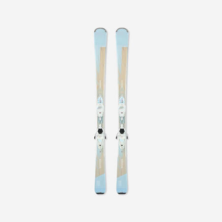 Plave ženske skije s vezovima DOWNHILL BOOST 500 