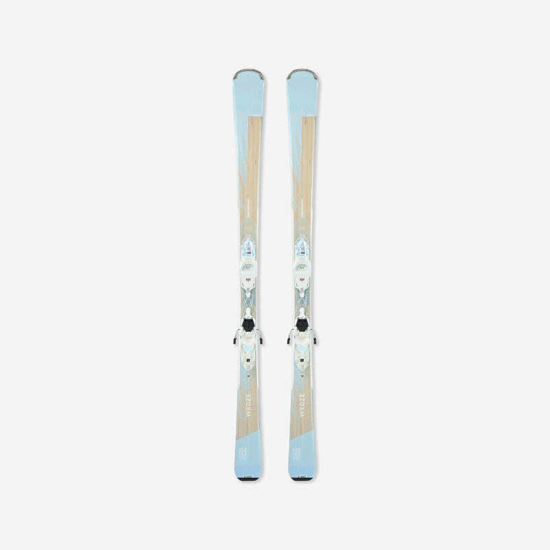 WOMEN'S DOWNHILL SKIS WITH BINDINGS - BOOST 500 - BLUE 