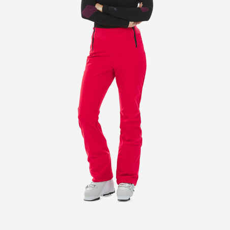 Skijaške hlače ženske 500 Slim crvene