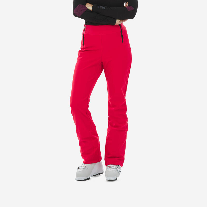 Pantaloni sci donna 500 rossi