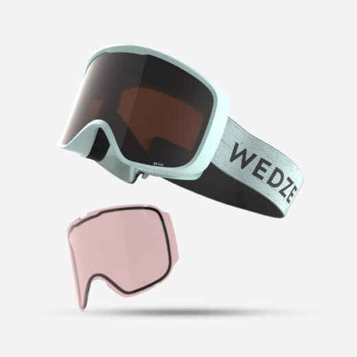 
      Skibrille Snowboardbrille Kinder/Erwachsene Allwetter - G 100 I grün
  