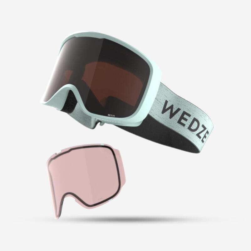 Gafas de esquí y snowboard adulto y niños pantalla intercambiable Wedze G100