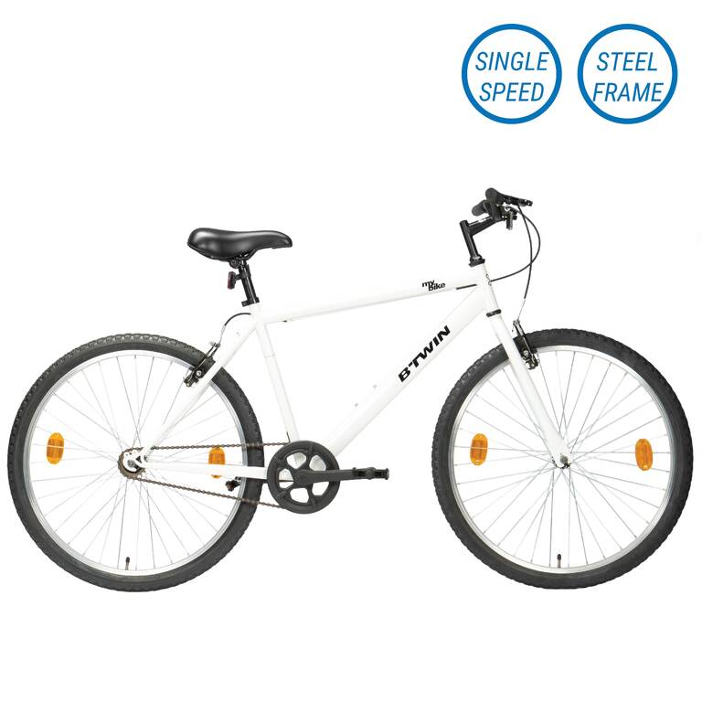 City Cycle Btwin My Bike - Steel Frame, Single Speed, V-Brakes, Aluminium Rims