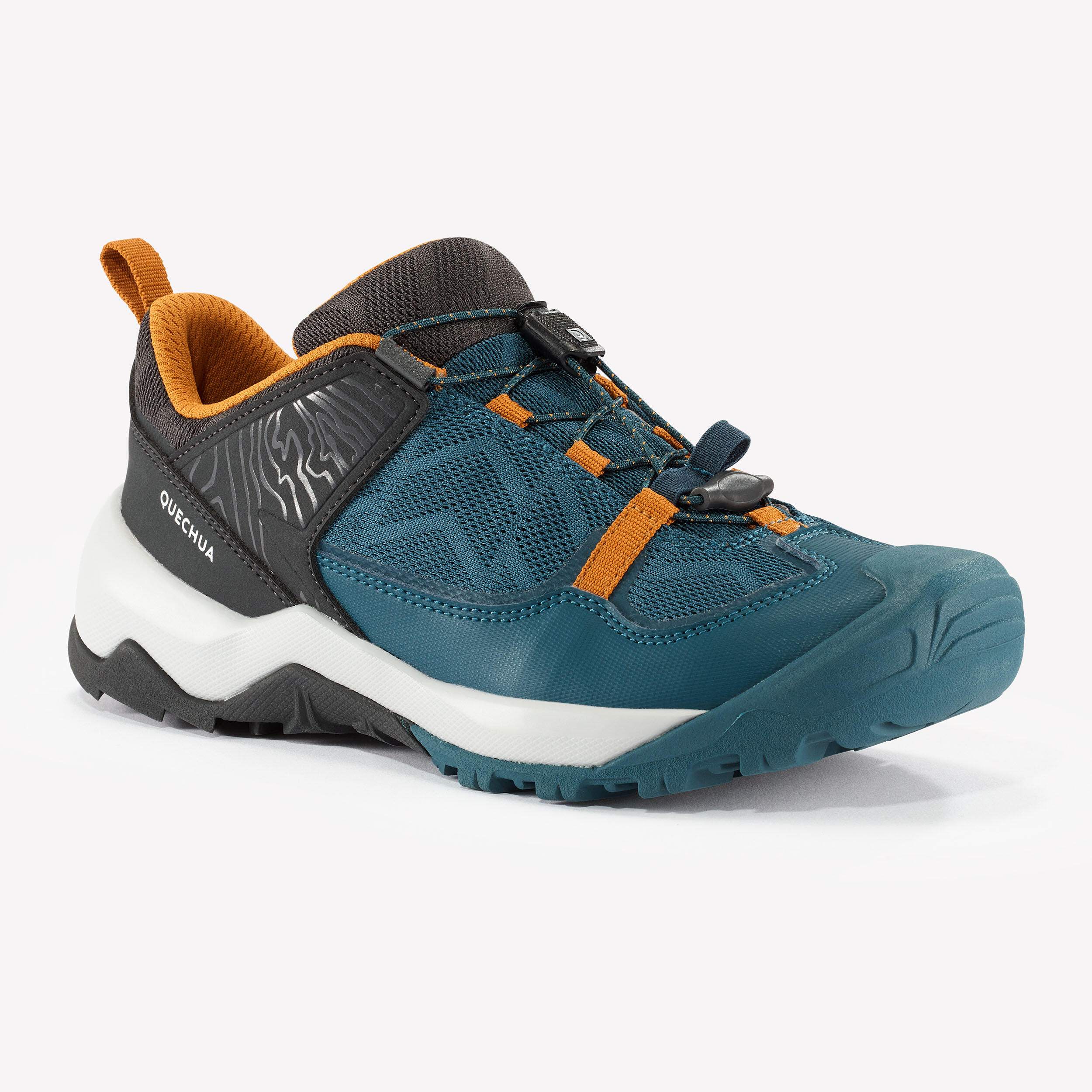 QUECHUA Wandelschoenen met snelle vetersluiting voor kinderen Crossrock oker maat 35-38