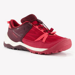 Kids’ Hiking Shoes with Quick Lacing - Sizes 2 to 5 - Burgundy